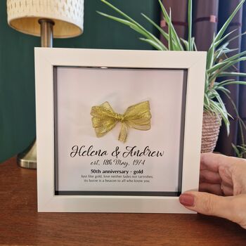 Personalised 50th Anniversary Golden Bow Gift, 3 of 6