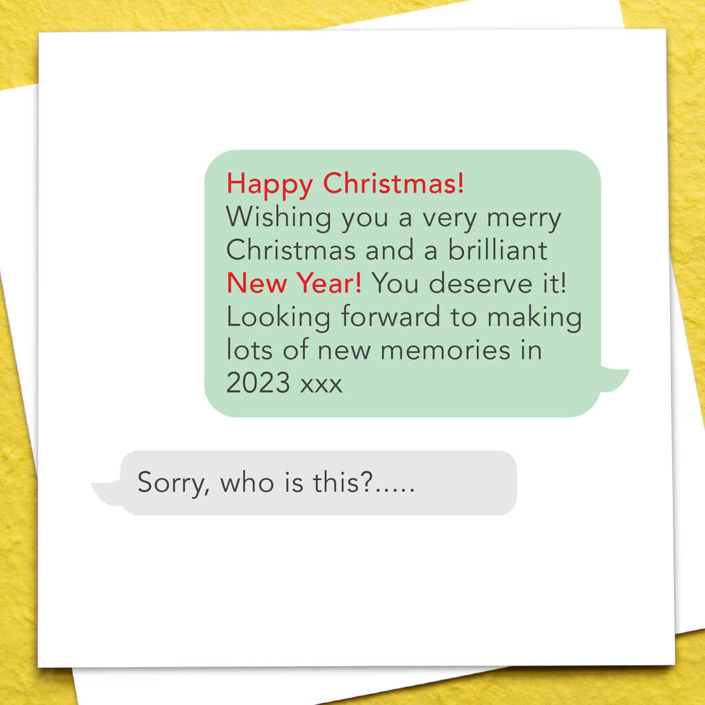 Happy Christmas Funny Text Message Card By Slice of Pie Designs |  