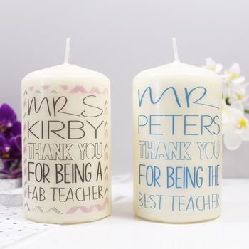 Personalised Thank You Candle For Teachers, 3 of 9