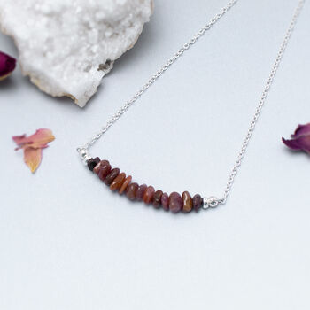 Natural Ruby Gemstone And Sterling Silver Necklace, 3 of 5