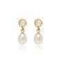 Clara Moonstone And Freshwater Pearl Drop Earrings, thumbnail 2 of 3