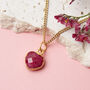 Gold Plated Heart Ruby Gemstone Necklace, thumbnail 1 of 7