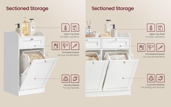 Bathroom Cabinet With Removable Laundry Basket, 3 of 6