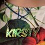 Personalised Iridescent Watermelon Name Necklace, thumbnail 2 of 4