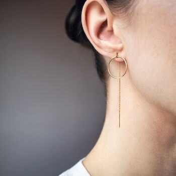 Circle Threader Earrings In 14k Gold Filled, 3 of 6