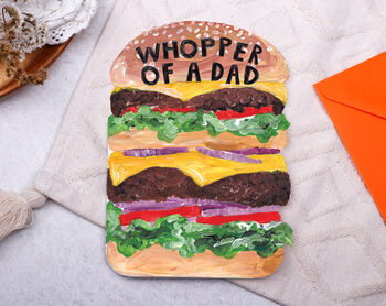 Funny Father's Day Card For Dad With Burger Design, 3 of 4