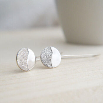 Recycled Silver Moonrise Threader Earrings, 4 of 5