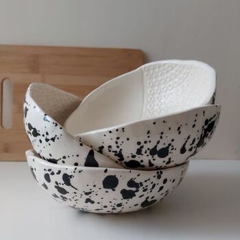 Textured Ceramic Dining Bowl Handmade, 5 of 9