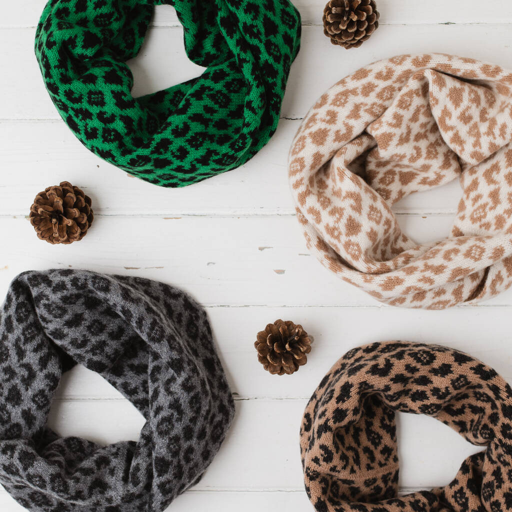 Lambswool Leopard Knitted Cowl, 1 of 12