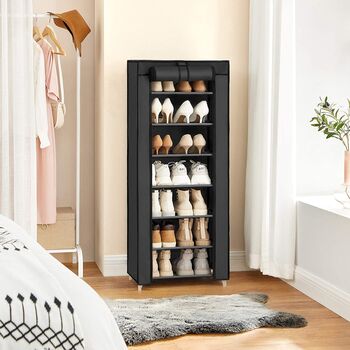 Seven Tier Shoe Rack Storage Cabinet With Fabric Cover, 4 of 12