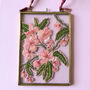 Spring Blossom Pink Embroidery Art Brass Frame, thumbnail 3 of 5