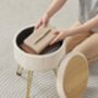 Velvet Storage Ottoman Stool With Seat And Metal Legs, thumbnail 5 of 7