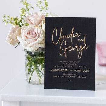 Personalised Modern Classic Wedding Invitations, 4 of 6