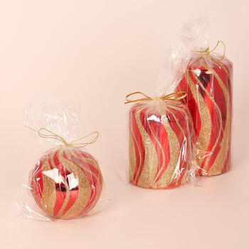 Red Gold Spiral Candles By G Decor, 5 of 5