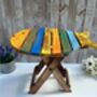 Handcrafted Multicoloured Wooden Fish Mini Stool Table, thumbnail 5 of 12
