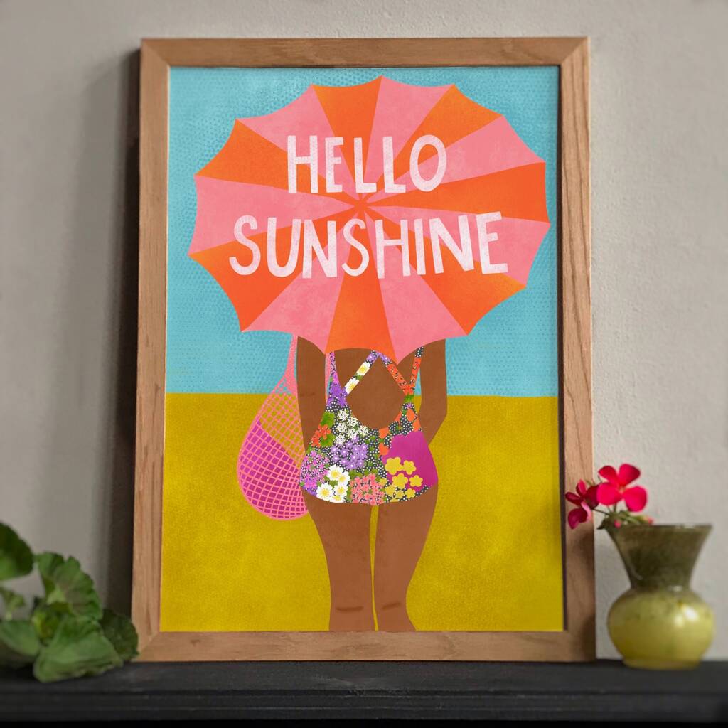 Hello Sunshine Summer Swimsuit Print, 1 of 7