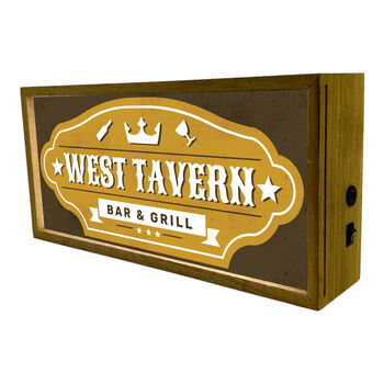 Personalised Light Box Home Tavern Bar And Grill, 2 of 4