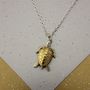 Small Turtle Necklace And Studs Set In Gold And Silver, thumbnail 2 of 3