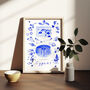 Scenes Of Cyprus Blue Tile Inspired Travel Print, thumbnail 7 of 12