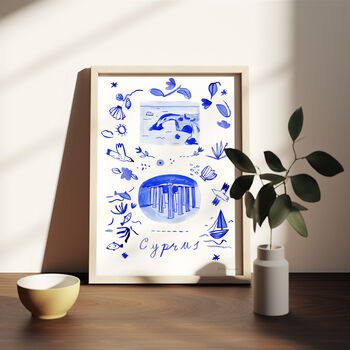 Scenes Of Cyprus Blue Tile Inspired Travel Print, 7 of 12