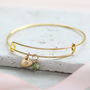 Personalised Heart Of Gold Birthstone Bangle, thumbnail 5 of 11