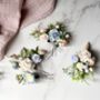 White, Blue And Pink Floral Hair Pins, thumbnail 3 of 5