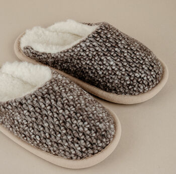 Pure Wool Taupe Mules, 3 of 7