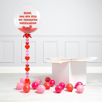 Personalised Loved Up Heart Valentine's Bubble Balloon, 2 of 4