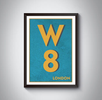 W8 Holland Park, London Postcode Typography Print, 6 of 11