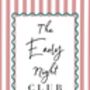 A4 Modern, Art Print, The Early Night Club Pink Stripes, thumbnail 5 of 5