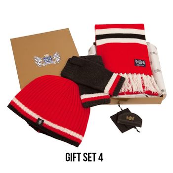 Luxury Cashmere Football Sets In Red Black And White, 4 of 4