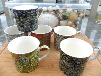 Set Of Six Palace Mugs In Assorted William Morris Designs, 5 of 11