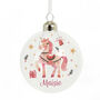 Personalised Unicorn Christmas Glass Bauble, thumbnail 4 of 4