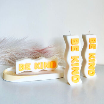 Be Kind White And Orange Pillar Candle, 3 of 5