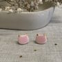Cute Baby Pink Cats Stud Ceramic Earrings, thumbnail 1 of 7