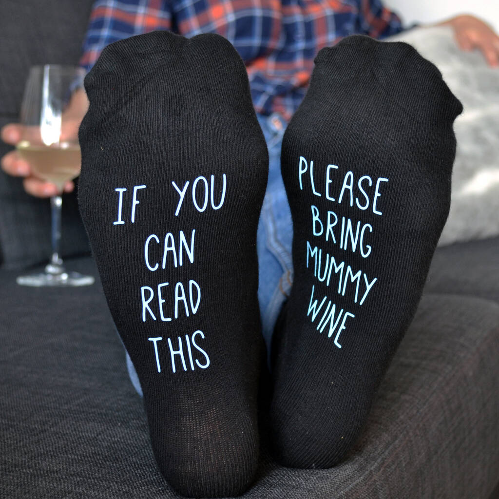 Hidden Message Please Bring Wine Personalised Socks By Solesmith ...