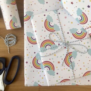 Rainbow Gift Wrapping Paper Or Gift Wrap Set With Card, 11 of 11