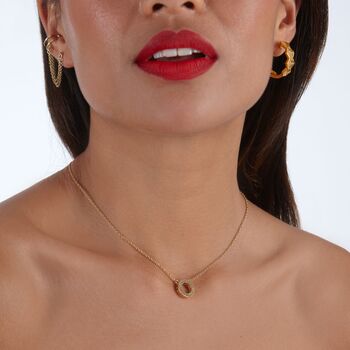 Designer Halo Pendant In 18ct Gold Vermeil, 3 of 5