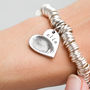 Silver Stretch Ring Bracelet With Fingerprint Charm, thumbnail 1 of 7
