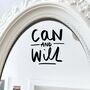 Can And Will Vinyl Mirror Decal Sticker, thumbnail 1 of 2