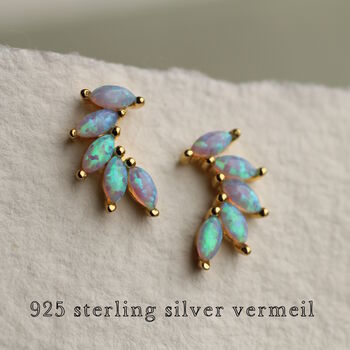 Opal Turquoise Wing Stud Earrings, 4 of 8