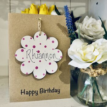 Personalised Daughter Birthday Card Flower Keepsake, 5 of 7