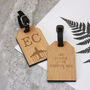 Pair Of Wooden Initial Luggage Tags, thumbnail 2 of 3
