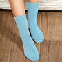 Ribbed Cuff Women's Bed Socks – Blue, thumbnail 3 of 3