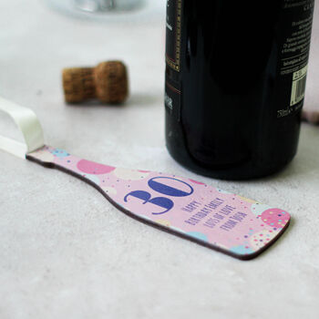 Personalised Bottle Gift Tag In Wood, Confetti Age, 3 of 4