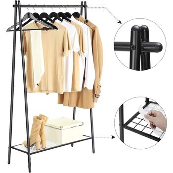 Clothes Rack Garment Rack With Hanging Rail And Shelf, 5 of 8