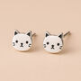Sterling Silver Cat Stud Earrings, thumbnail 1 of 7