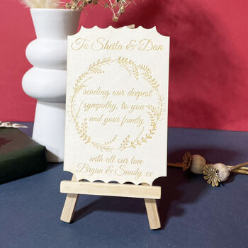 Personalised Wooden Condolence Keepsake Plaque, 2 of 12
