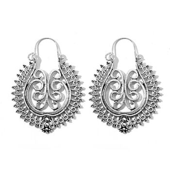 Silver Plated Large Tribal Drop Earrings, 2 of 6