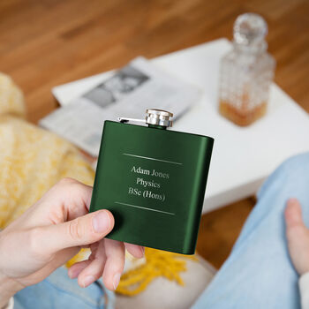 Graduation Personalised Name And Letters Hip Flask, 6 of 10